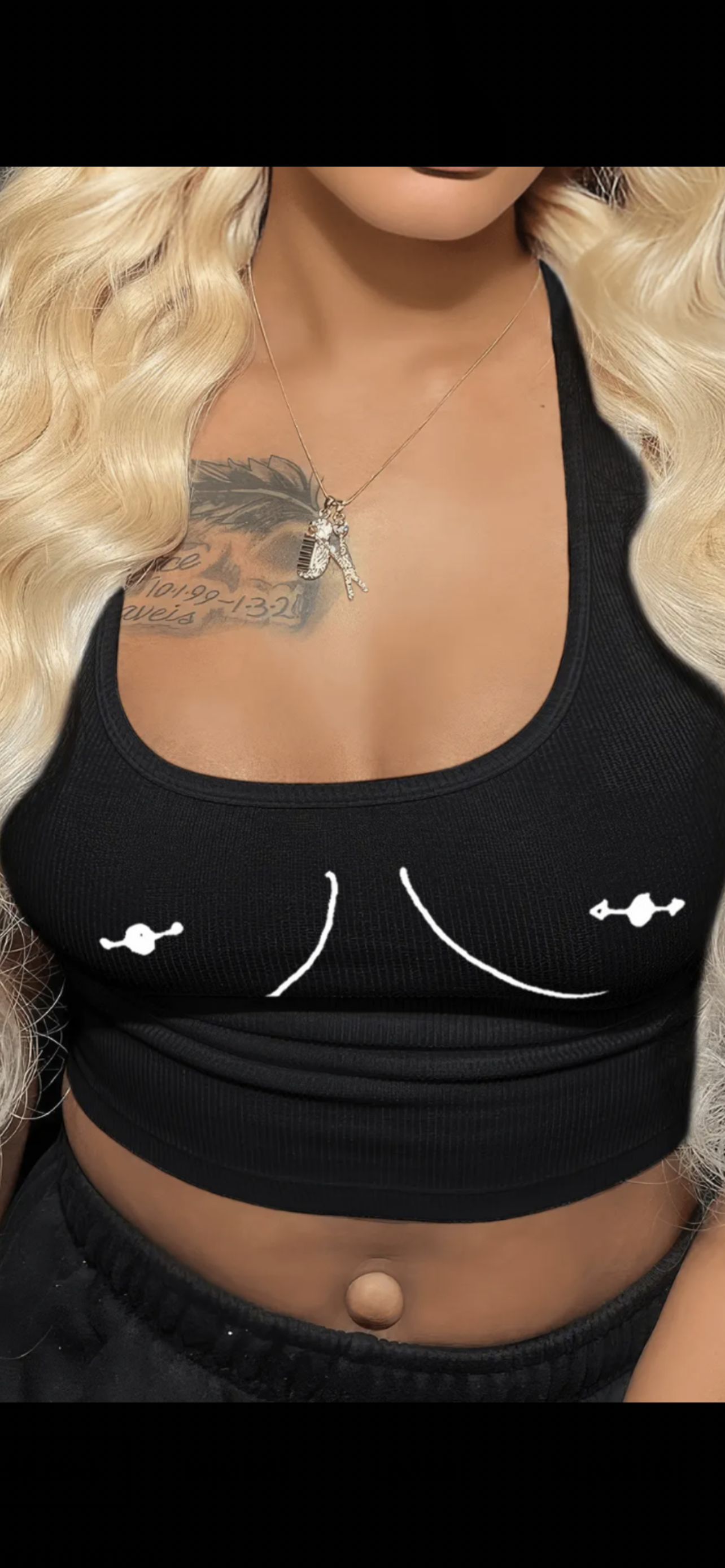 Black BooB Crop Top
