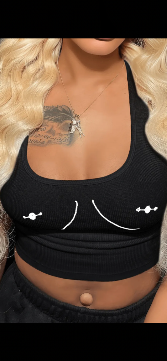 Black BooB Crop Top